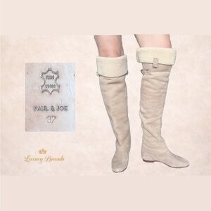 Paul & Joe Women's Beige Over the Knee Boots